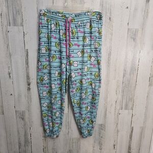 Briefly Stated Avocado And Toast Print Pajama Pants Womens Plus Size 2X